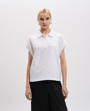 Twin Set Actitude Белое поло с пайетками 251AP2180