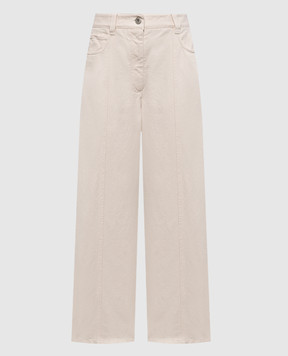 Brunello Cucinelli Бежеві джинси з патчем логотипа M0H81P5972