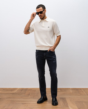 Dolce&Gabbana Сірі джинси з проріхами з логотипом GY07CDG8MI9