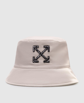 Off-White Бежевая панама с вышивкой эмблемы Arrow OMLA034S25FAB001