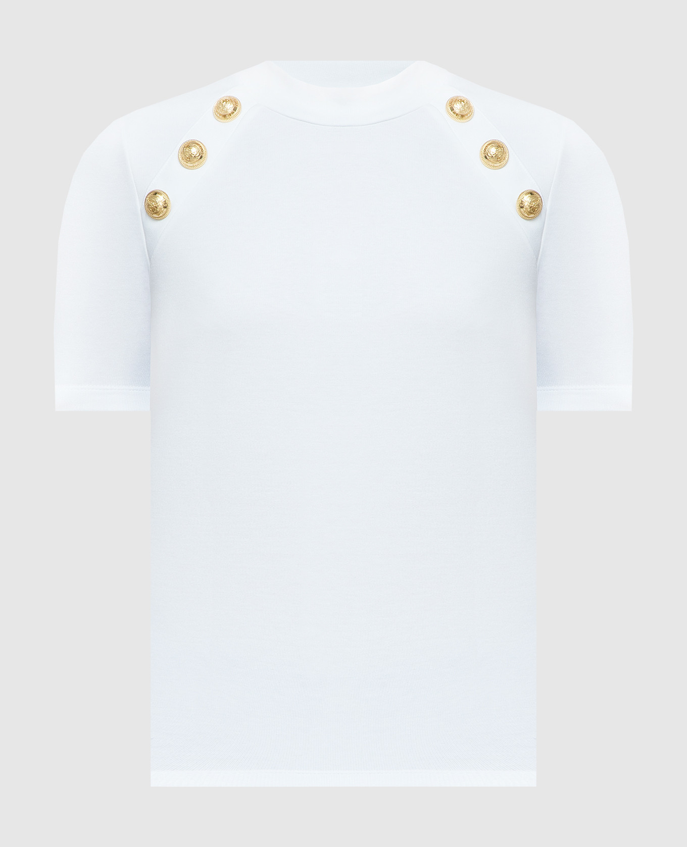 White t-shirt with signature coin metallic trim