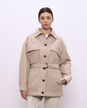 Brunello Cucinelli Бежевая куртка с поясом MG5017829