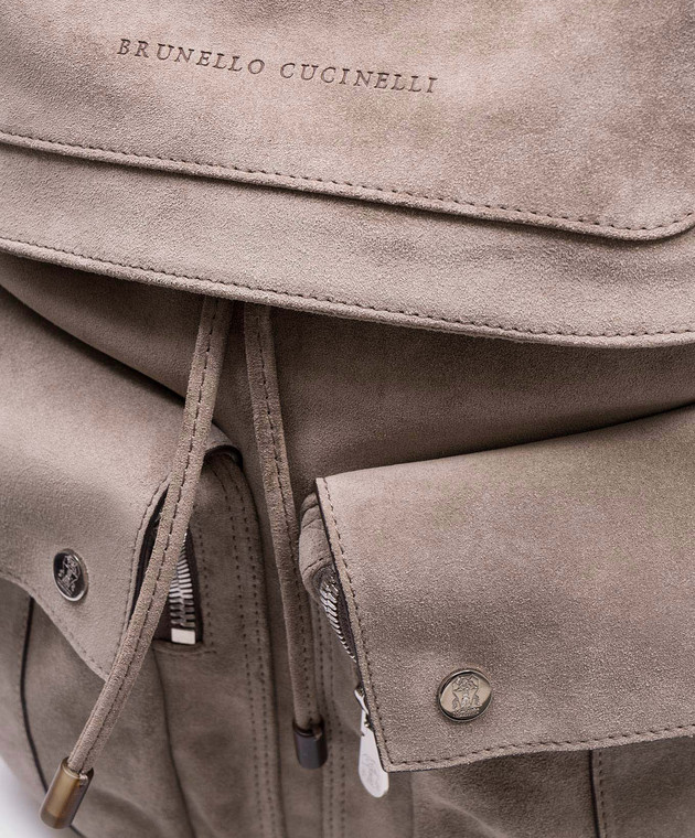 Brunello Cucinelli Серый замшевый рюкзак Leisure MBAEBU325 изображение 4