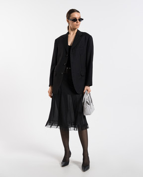 Maison Margiela Черная комбинированная юбка миди S51ME0030MTJ023
