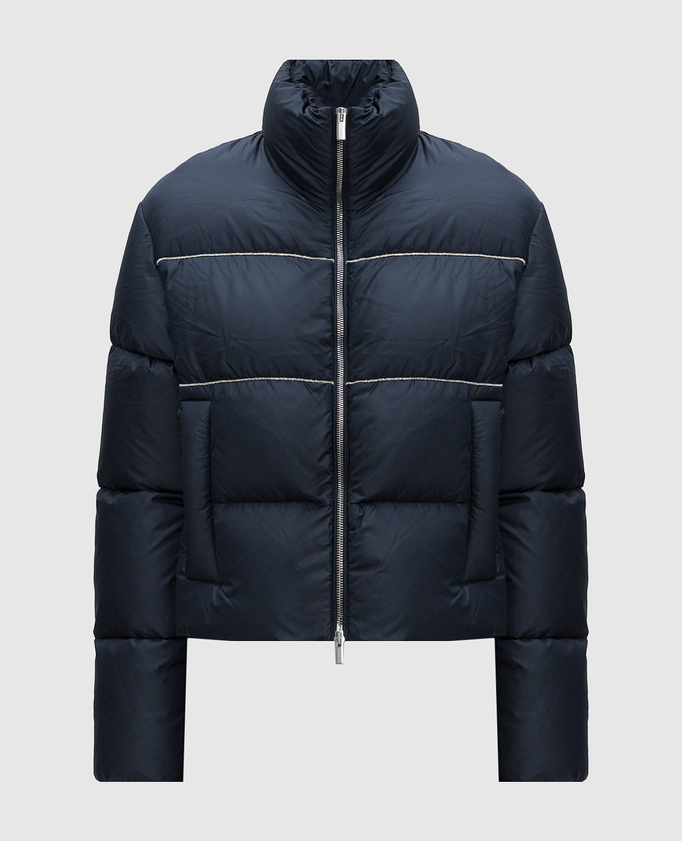 

Синяя пуховая куртка с цепочкой мониль, Синий, Куртки