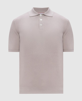 Brunello Cucinelli Бежевое поло в рубчик M29400005