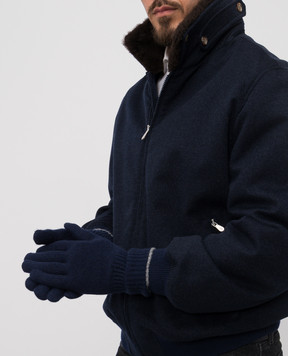 Brunello Cucinelli Синие перчатки из кашемира M2293118