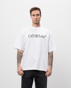 Off-White Белая футболка с логотипом OMAA120C99JER008