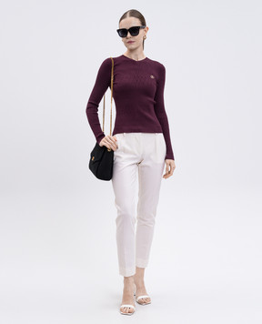 Twinset Фиолетовый пуловер в рубчик 252TP3241