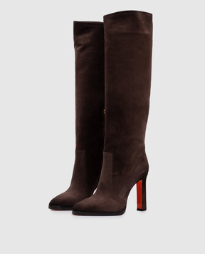 Santoni Коричневі замшеві чоботи WSAV71129HI2NAEA