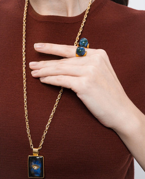 House of Fou Золотиста каблучка Monumental Sea з позолотою 22 карат MONU