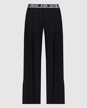 Versace Jeans Couture Чорні штани з візерунком логотипа 76GAA115N0307