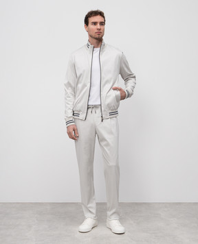 CAPOBIANCO Серая спортивная куртка с логотипом 18M454YA004856