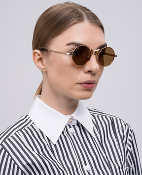 Max Mara Золотисті сонцезахисні окуляри SAFIYE з логотипом SAFIYE