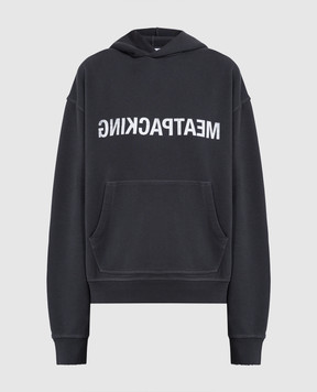 Helmut Lang Серые худи с принтом Meatpacking O10HM519