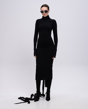 Balenciaga Чорна сукня міді зі шнурівкою 831227TNV08