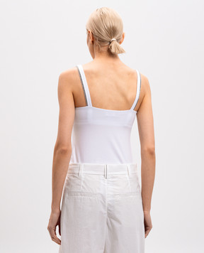 Brunello Cucinelli Білий топ-бюстьє з ланцюжком моніль M0T18BA702