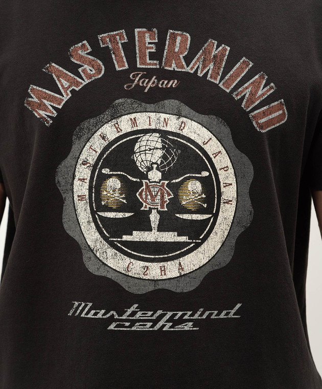 C2H4 - Черная футболка с принтом Mastermind JAPAN с эффектом