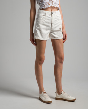 Ermanno Scervino Білі джинсові шорти з мереживом D447P323APKBB