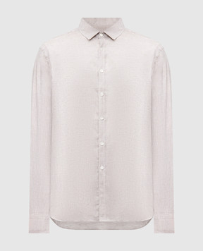 Canali Бежевая рубашка из льна GL03098CSL7077
