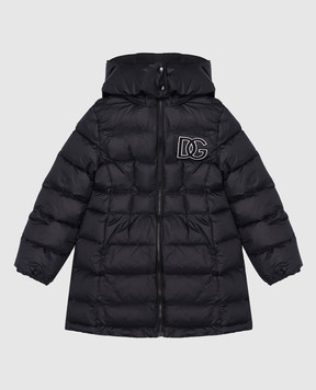 Dolce&Gabbana Детская черная стеганная куртка с логотипом L5JBO1G7KZ8812+