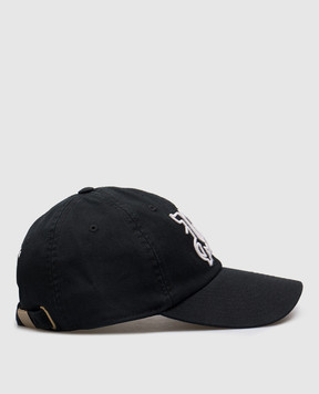 Palm Angels Черная кепка с вышивкой логотипа монограммы PMLB094C99FAB002