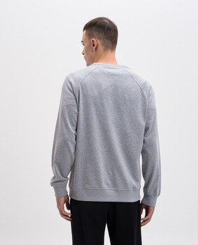 Brunello Cucinelli Серый меланжевый свитшот с принтом Eternal Balance MM8369017G