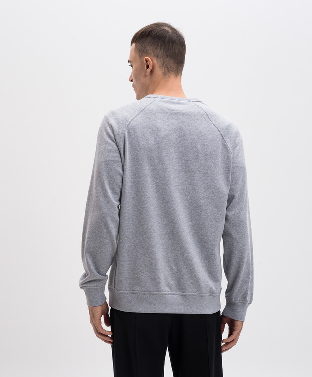 Brunello Cucinelli Серый меланжевый свитшот с принтом Eternal Balance MM8369017G изображение 3