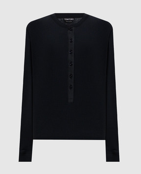 Tom Ford Черный лонгслив в рубчик TSJ585JEX147