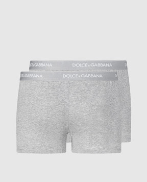 Dolce&Gabbana Набір сірих меланжевих трусів-боксерів з логотипом M9C07JONN95