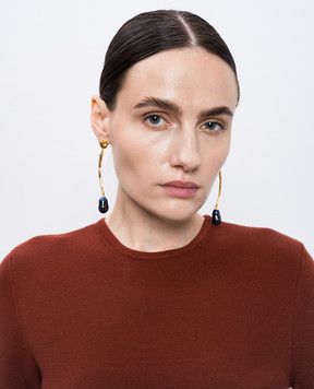 House of Fou Золотисті сережки Waka Cosmos з позолотою 22 карат WAKALONG