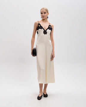 Jil Sander Біла сукня міді з мереживом J02CT0468J76018