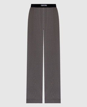 Tom Ford Чорні штани із шовку в горох PAW397FAP236