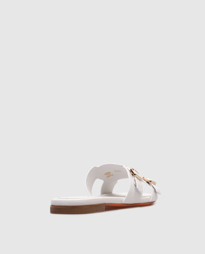 Santoni Белые кожаные шлепанцы WHPF70071HA1TLGA