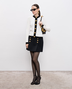 Balmain Чорна спідниця міні з вовни FF1LBA89WC09