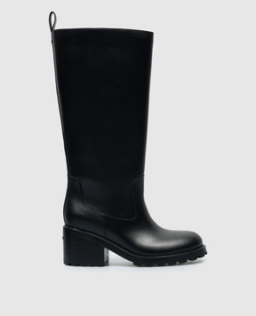 Bally Черные кожаные сапоги Grena с логотипом WB550QVT486