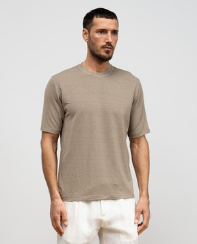 Cashmere&Whiskey Бежевая футболка из льна TS6452360706F