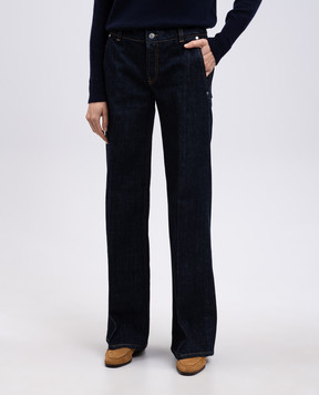 Victoria Beckham Синие джинсы клеш с патчем логотипа 1325DJE006499C