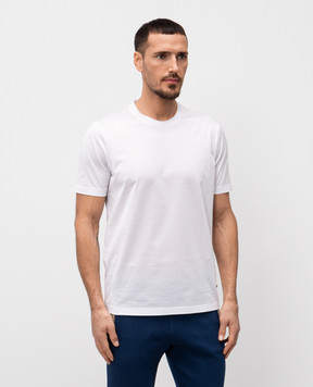 Bertolo Cashmere Біла футболка з емблемою 000252001912