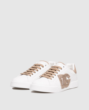 Dolce&Gabbana Білі шкіряні кросівки Light Strobel CK2341AI411