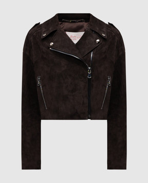 Babe Pay Pls Коричневая замшевая укороченная косуха 2516SUEDE