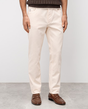 Brunello Cucinelli Оранжевые джинсы с логотипом логотип M277PD3210