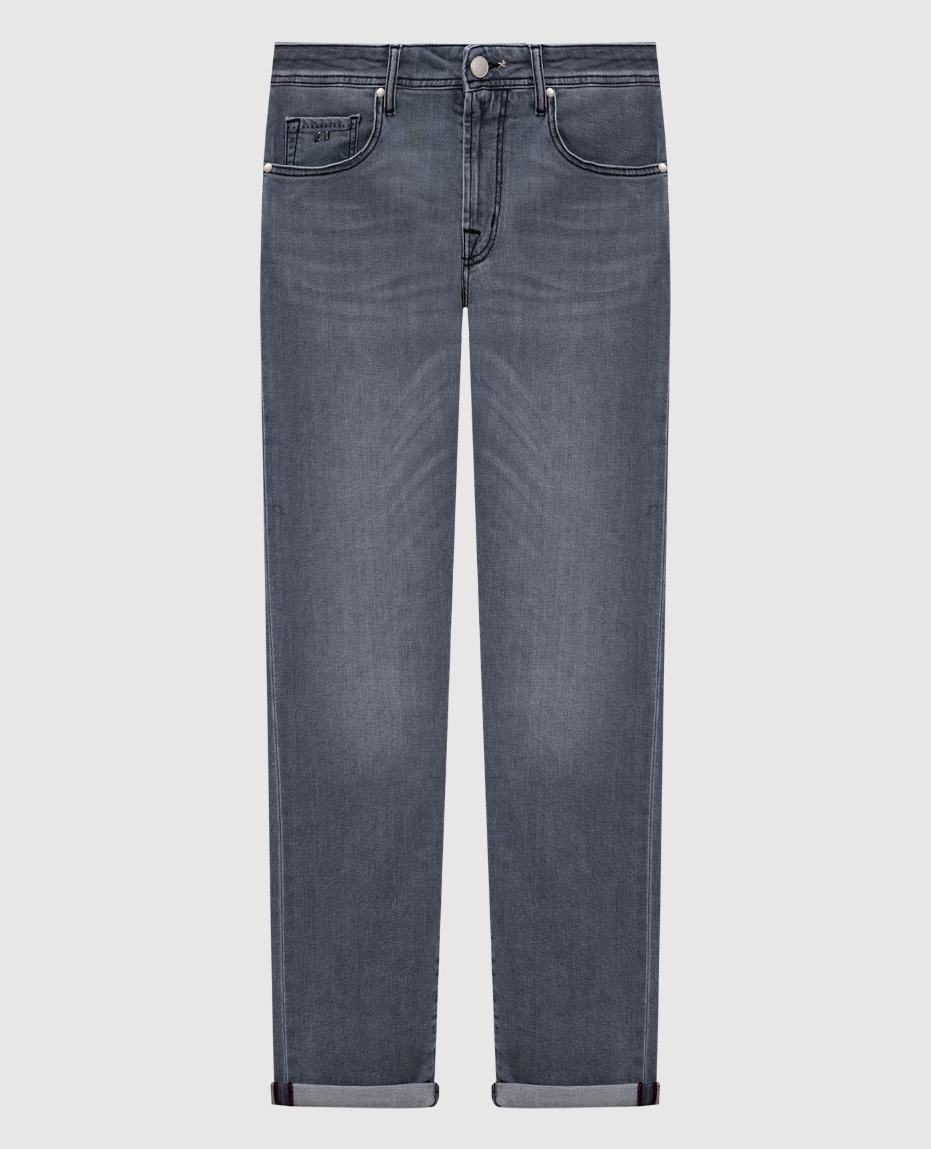 

Серые джинсы Michelangelo с логотипом патча, Серый, Зауженные джинсы