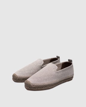 Brunello Cucinelli Сірі еспадрильї з люрексом MZ34G2696