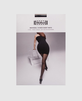 Wolford Черные колготки Back Seam 10 den 18563