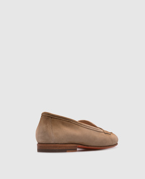 Santoni Бежевые замшевые лоферы с эффектом градиента WUNY71031SA4SAEA