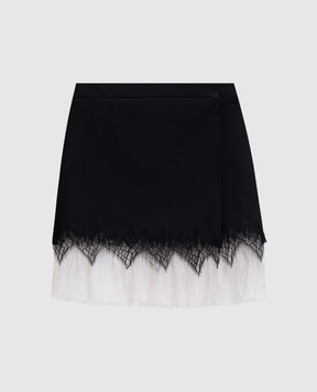 Alexander McQueen Черная юбка на запах из шерсти и шелка 830083QJADK