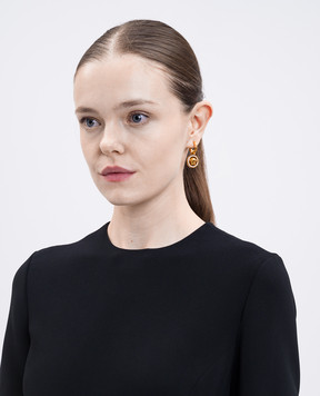 Versace Золотисті сережки з емблемою Medusa з кристалами DG2D748DJMX