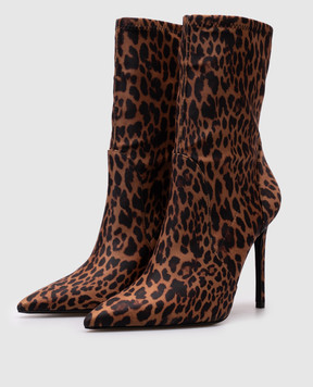 Stuart Weitzman Коричневые ботильоны POWER в анималистичный принт SL697