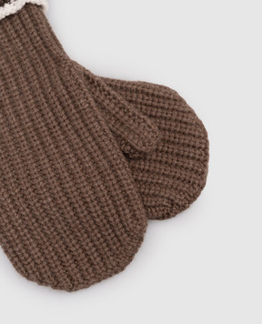 Brunello Cucinelli Коричневі рукавиці з кашеміру M12506389